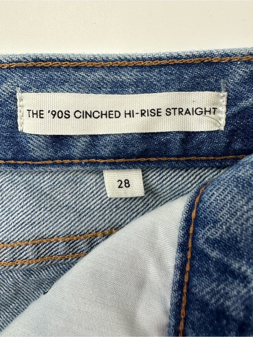 Aritzia Denim Forum The 90s cinched HiRise Straight leg jeans 28in waist cotton - Picture 4 of 16